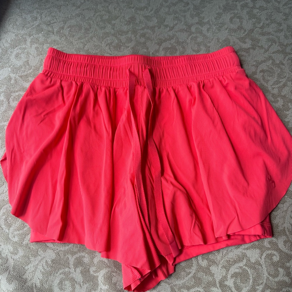 flowy red shorts